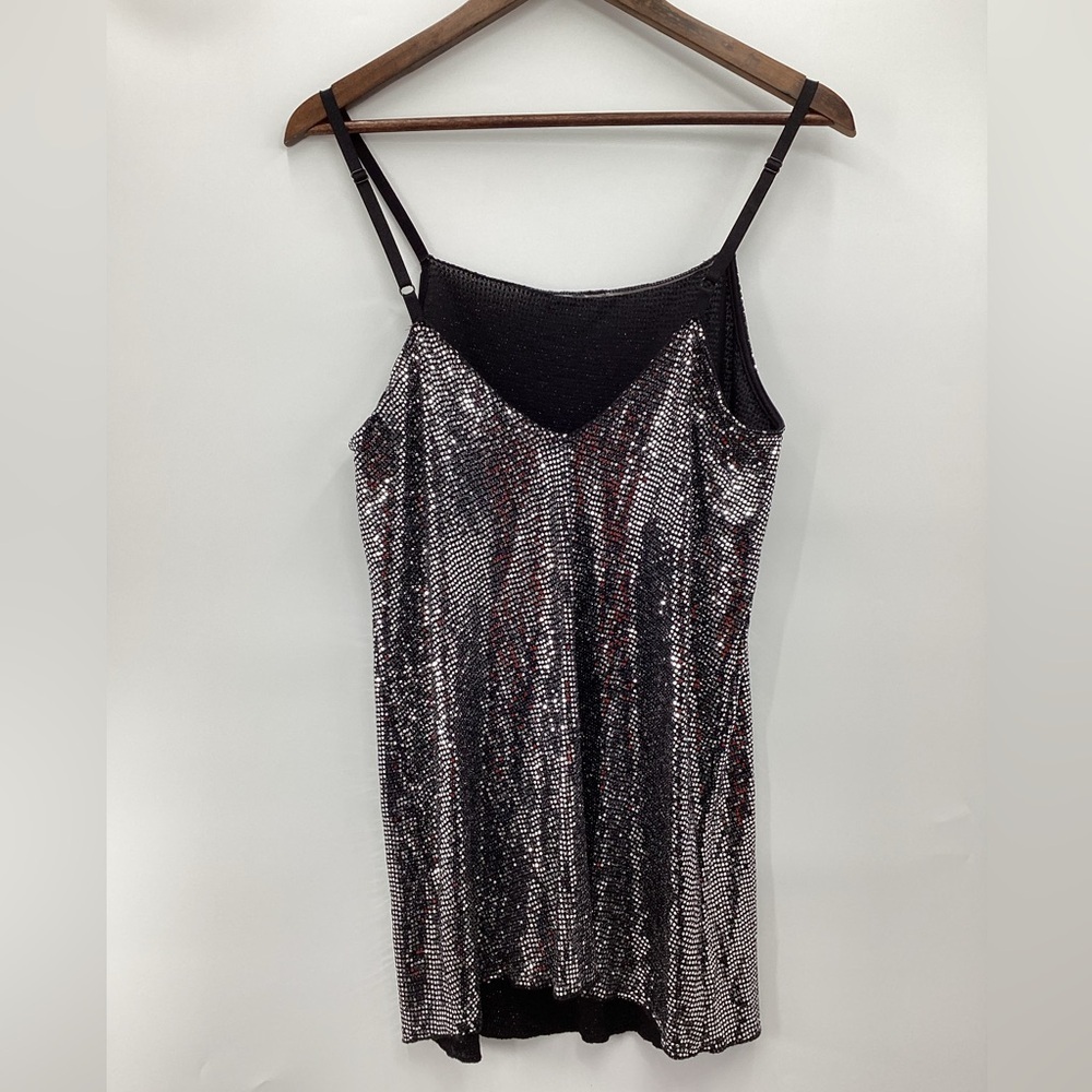 Audrey 3+1 Black Sparkle Slip Mini dress - Picture 2 of 9